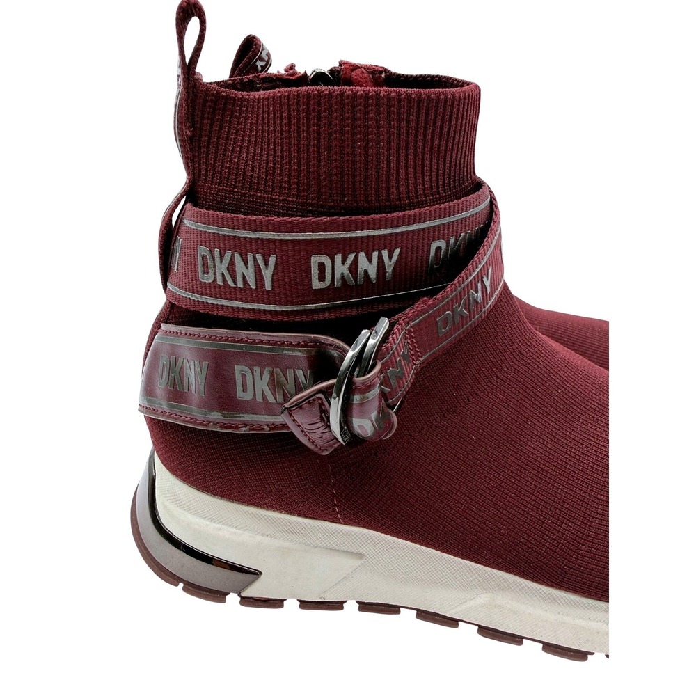 DKNY Women's Burgundy Slip-On Platform Sneaker Boot - Picture 6 of 10